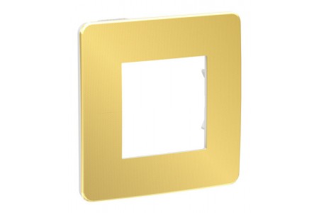 Рамка 1 пост Schneider Electric UNICA NEW STUDIO, два цвета, золото, белый