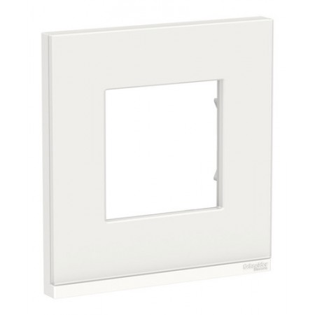 Рамка 1 пост Schneider Electric UNICA PURE, горизонтальная, белое стекло, белый