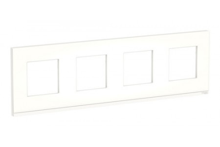 Рамка 4 поста Schneider Electric UNICA PURE, горизонтальная, матовое стекло, белый